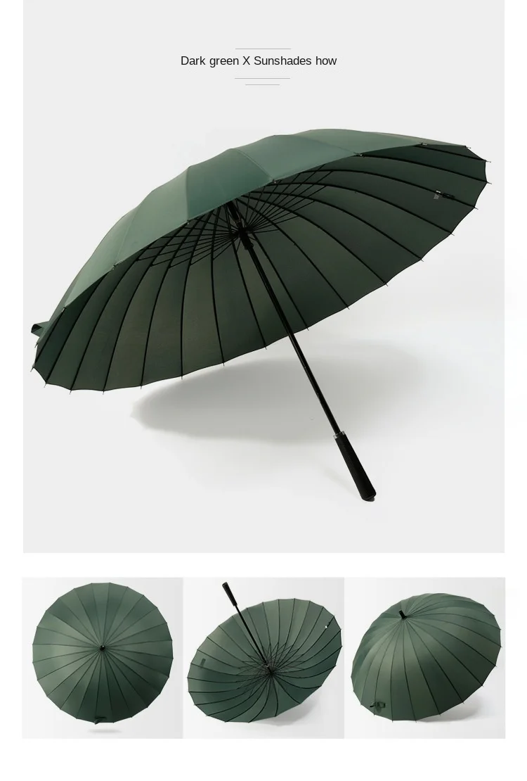 Japanese style 24 ribs manual straight rain umbrella