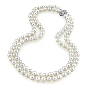 Minimalist Luxury Women Pearl Necklace Natural Freshwater Pearl Necklace Double Strand Custom