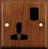 Switched 3 pin universal socket with neon