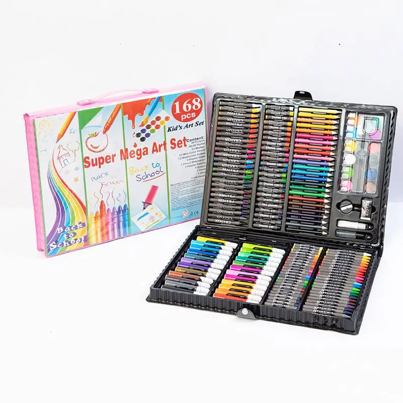 Luoshan 150 Pcs Painting Drawing Set Crayon Colored Pencils Watercolors Pens for Kids Children Art Set Excellent Watercolor Pen