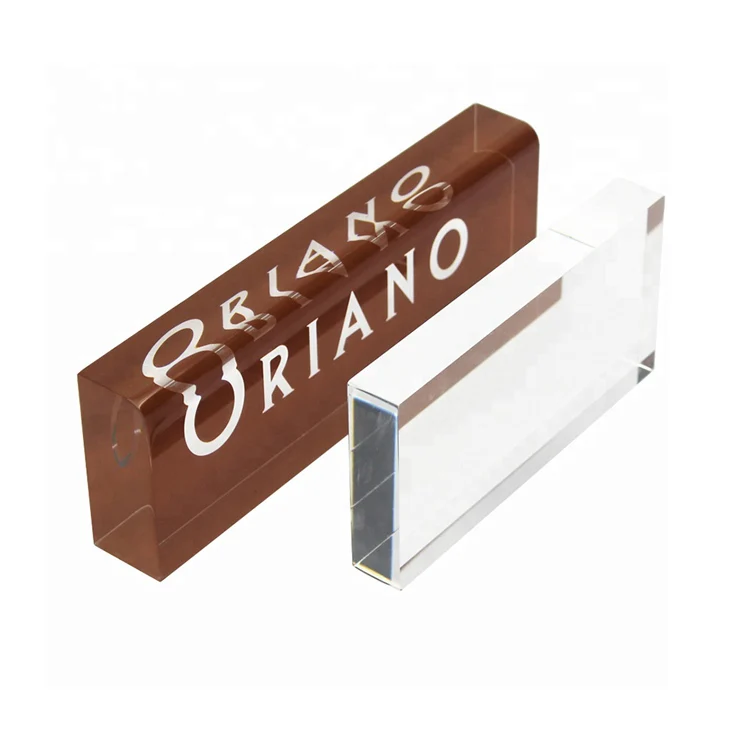 Free Standing Acrylic Signage Block Nameplate Acrylic Block Logo Sign