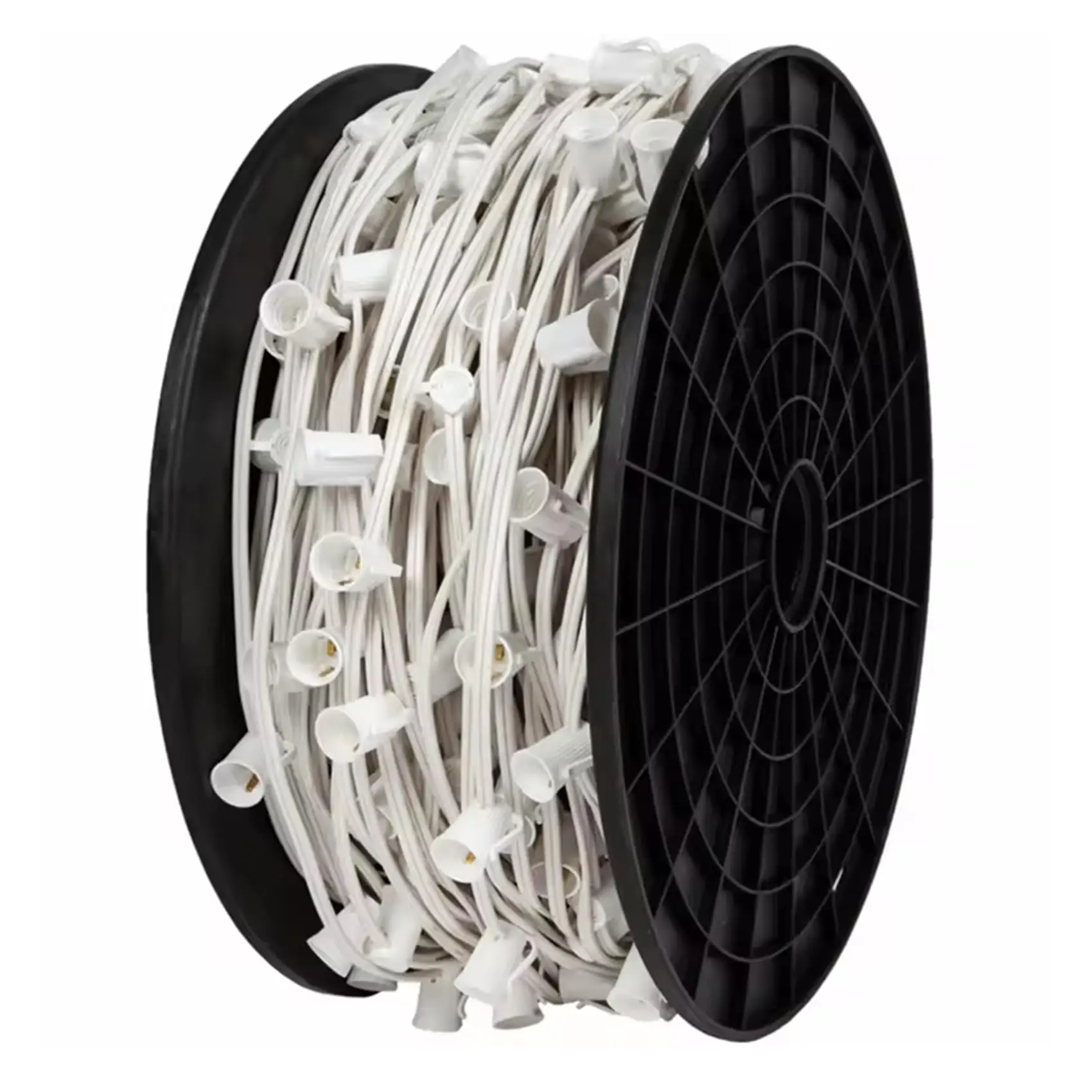 Plastic Decoration C9 E17 Spool Green Wire Plastic Decoration String Light Spool for Christmas Lighting C7 C9 Bulb Sockets
