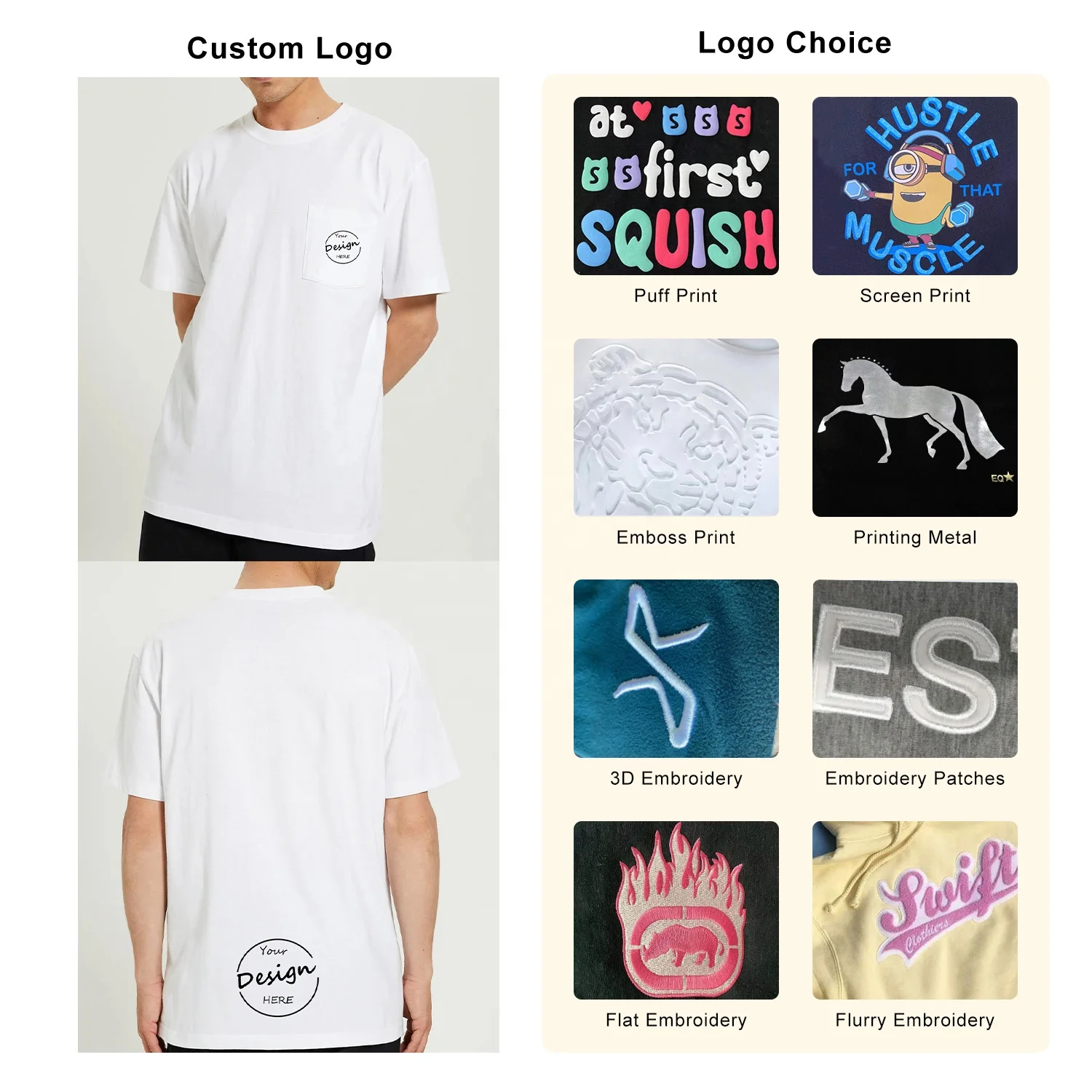 Wholesale 250Gsm Heavy Weight T Shirt Neck Label 100 Cotton T Shirts Heavy Weight Pocket T Shirt White T-Shirts