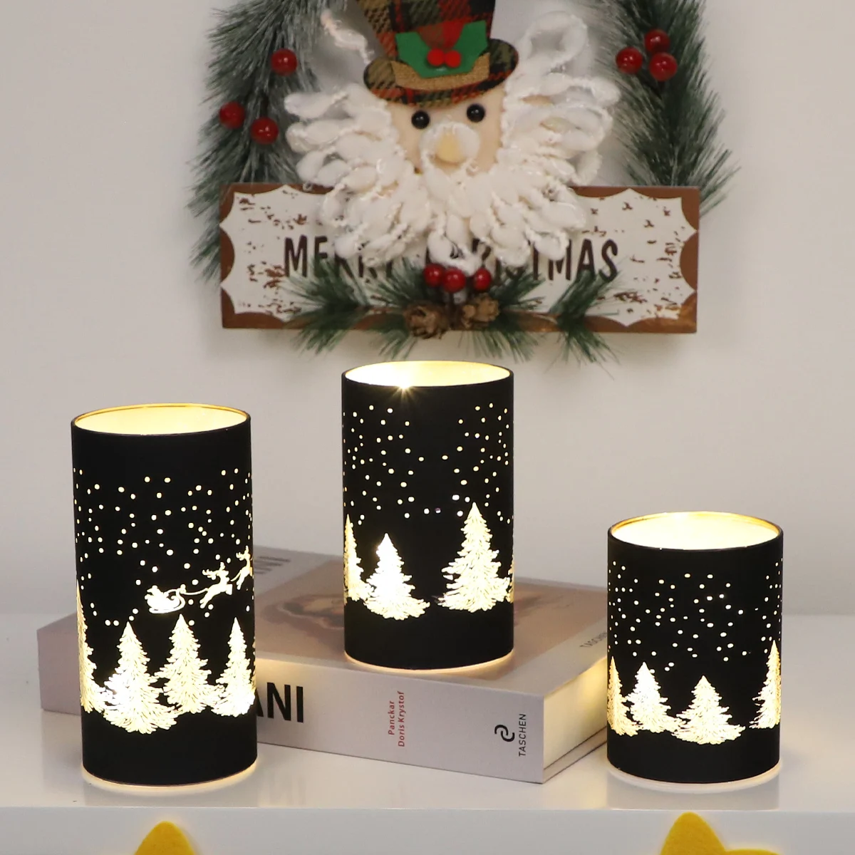 christmas home decoration christmas decorations 2023 other candle holders lanterns candle jars candle glass