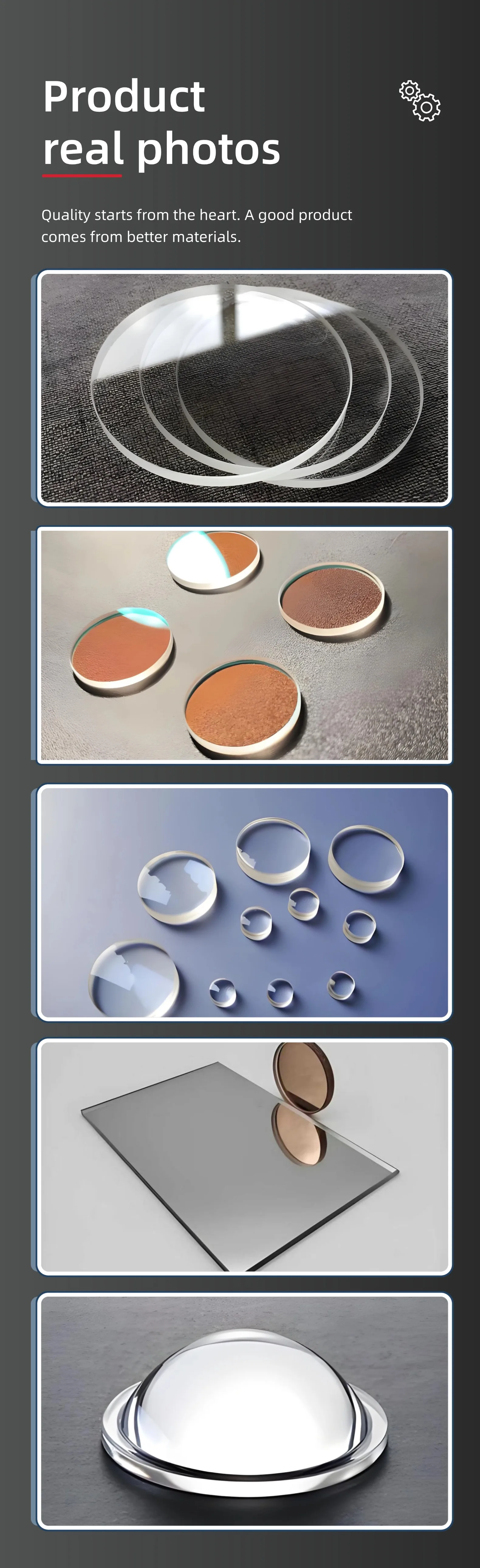 Various borosilicate glass shapes and custom cuts