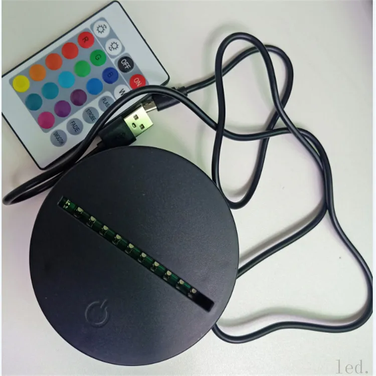 Customizable Image Modern Plastic Base 3D Acrylic Illusion LED Table Night Lamp With Touch Control