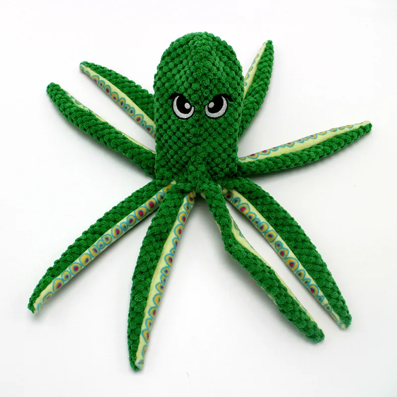 インタラクティブな動物の形のタコSqeuakぬいぐるみ犬リング紙の