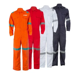 Wholesale NFPA 2112 EN 11612 Cotton Industrial Engineer Mechanics Flame Resistant Overalls Aramid FRC FR Fire Retardant Coverall