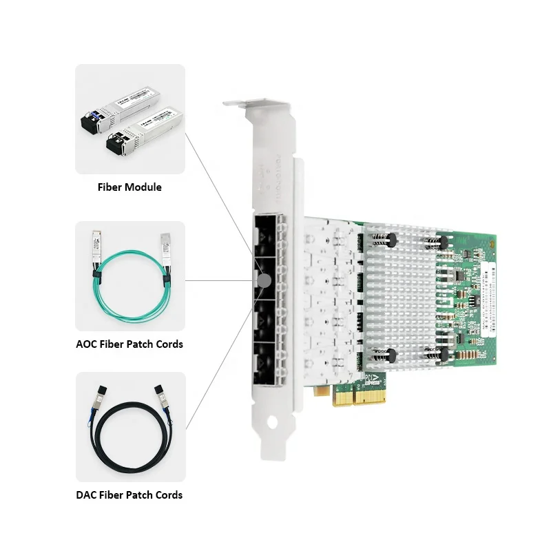 LR-LINK LREC9714HF-4SFP Серверная сетевая карта четыре порта волокна PCIe x4 для программирования в производственных условиях 1000 Мбит/с Nic Сетевая