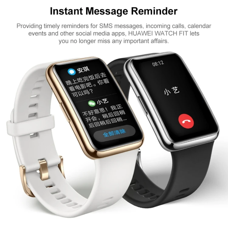 Original Huawei WATCH FIT Smart Watch Men & Women, Elegant Version,1.64 inch Amoled Color Screen,Support Fast Charging