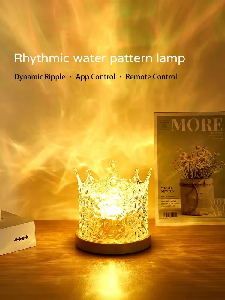 USB Power Water Ripple Pattern Projector Lamp Room Table Romantic Baby Sleeping Atmosphere Decoracion De Navidad
