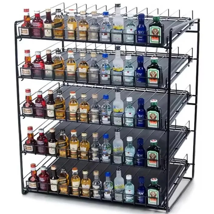 Metal Jams Bottle Liquor Display Stand Rack Mini Shot Bottle Rack - Main Image