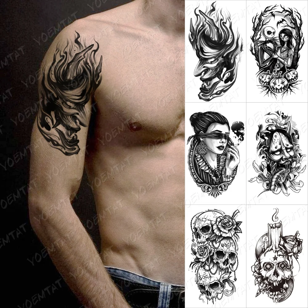 Wholesale Japanese Demon Domino Waterproof Men Body Art Temporary Tattoo Sticker Custom From m.alibaba.com