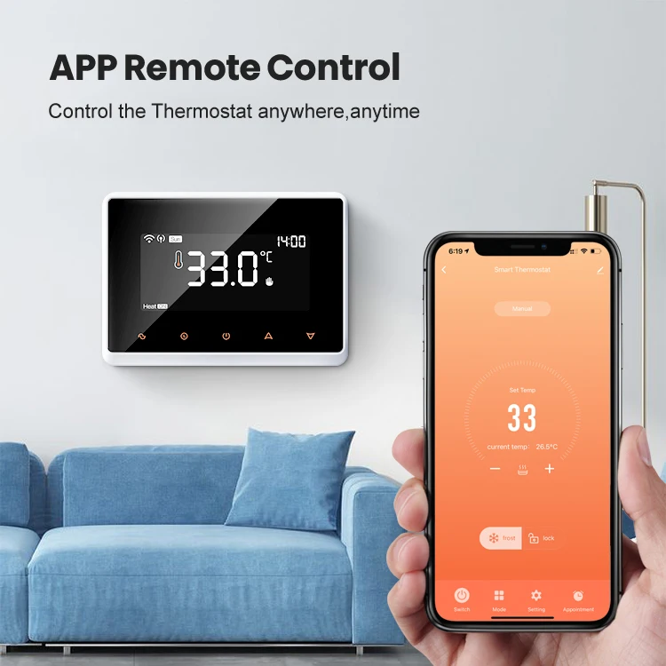 avatto rf433 control inalámbrico tuya wifi agua calefacción termostato  temperatura controlador trabajo con caldera de gas y actuador