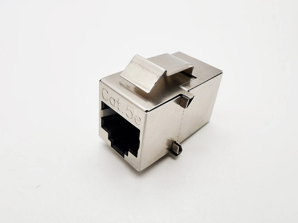 100 Pack CAT5e Inline Coupler Keystone RJ45 Female Snap-In Jack Insert – White