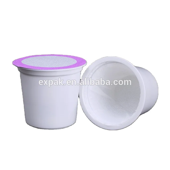 Disposable 51mm plastic empty coffee k-cups with filter