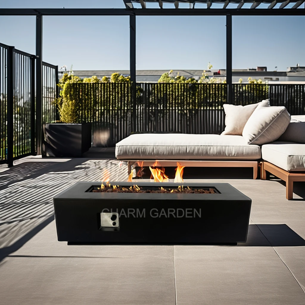 Современная прямоугольная газовая пожарная яма стильный уличный бетонный нагреватель для патио прямая цена от производителя горячая распродажа мебели
