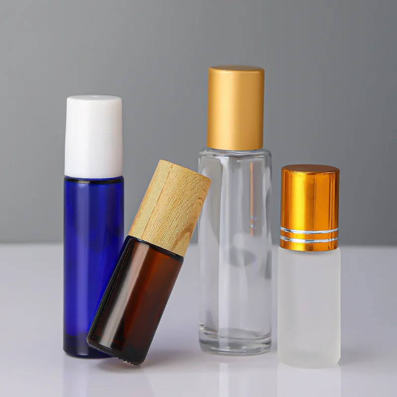 Free Sample Perfume Bottle Manufacture Amber Clear Mini Perfume Glass Roll  on Bottles 10 ML