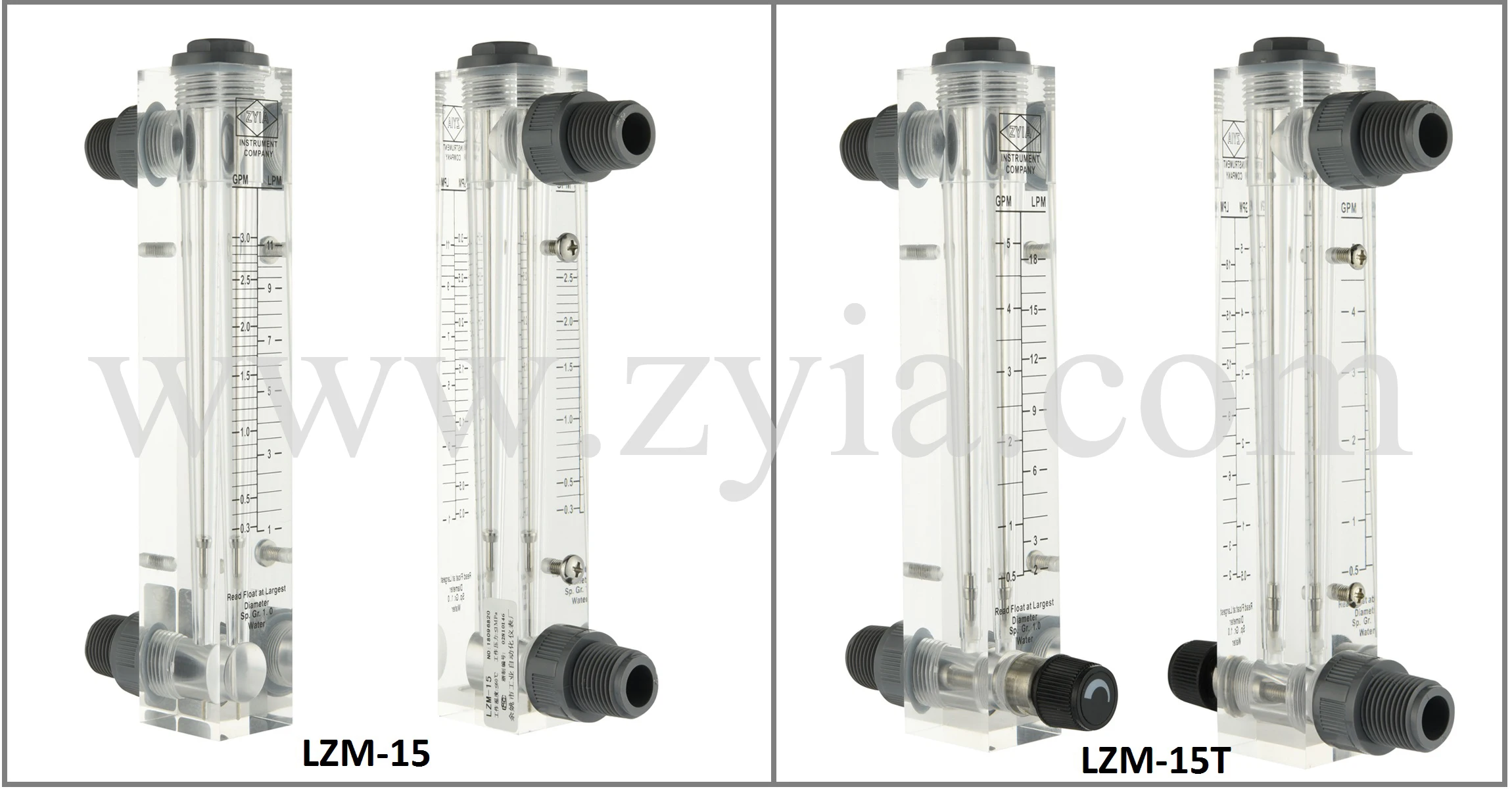 LZM-15T Flowmeter LZM-15T Gasstroommeter Paneeltype – Meetbereik Opties Van 0,1-1 M³/h Tot 2,5-25 M³/h, Acryl Body, Nauwkeurigheid 4% Industriële Debietmeter