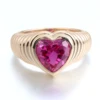 Anillo de oro amarillo de 10 quilates con piedras preciosas de laboratorio
