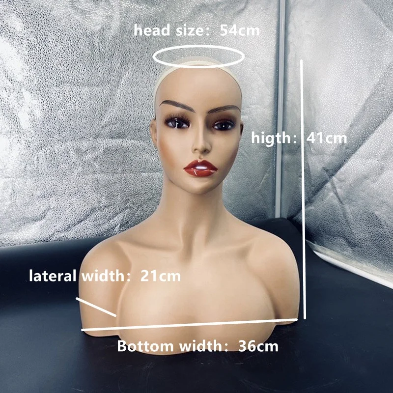 PVC Customize Makeup Female Mannequin Wig Display Mannequin Heads with Shoulders