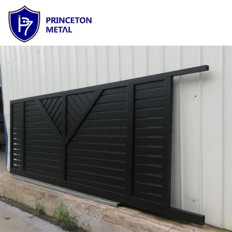 Modern Design Aluminium Sliding Gate with Powder Coating 3D Modeling Service Pressure Treated Wood Fencing