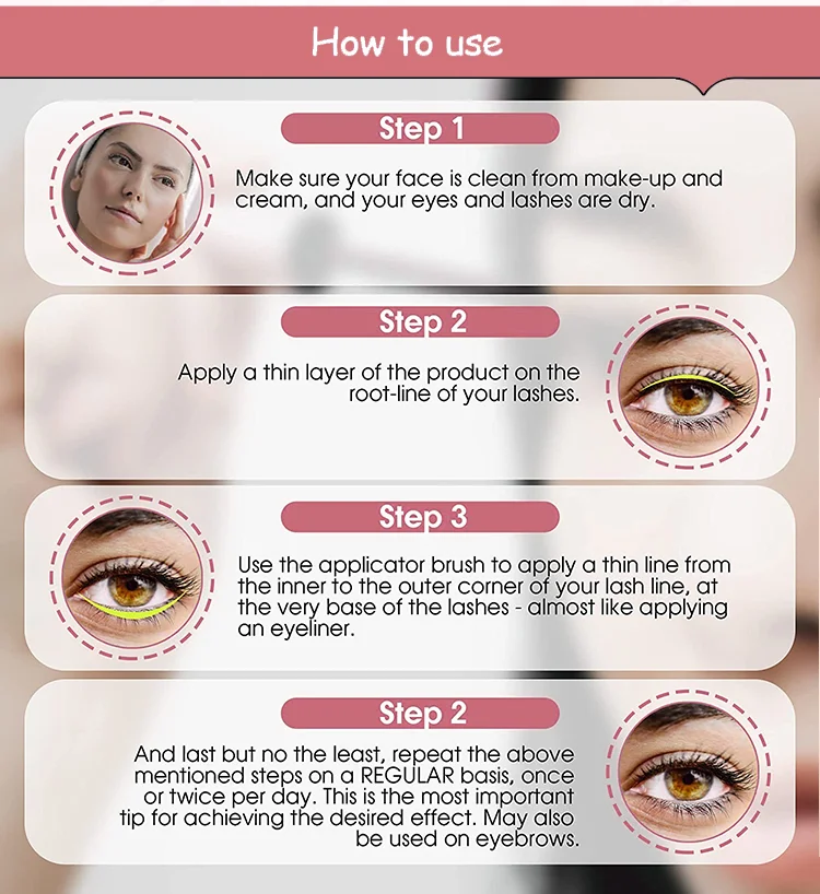 Natural Oil Free Eyelash Serum For Eyelashes And Eyebrows Lash Serum