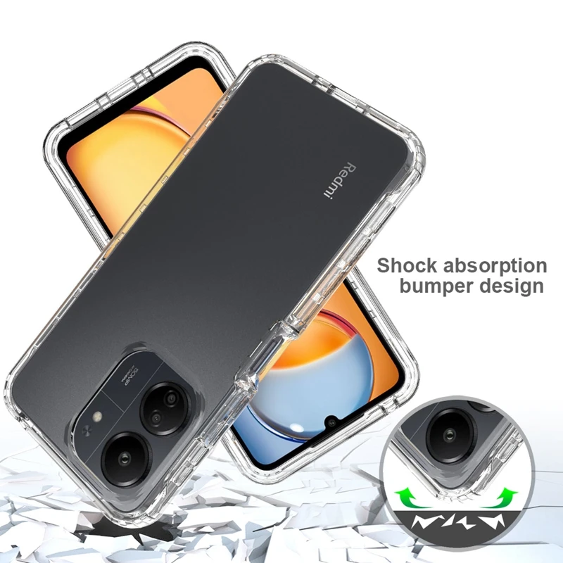 Hot Sale Transparent Gradient Color Protective Soft TPU Cell Phone Cover Case for Xiaomi Redmi 13C 4G 5G Poco C65