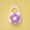 Purple flower-white bag-purple flower