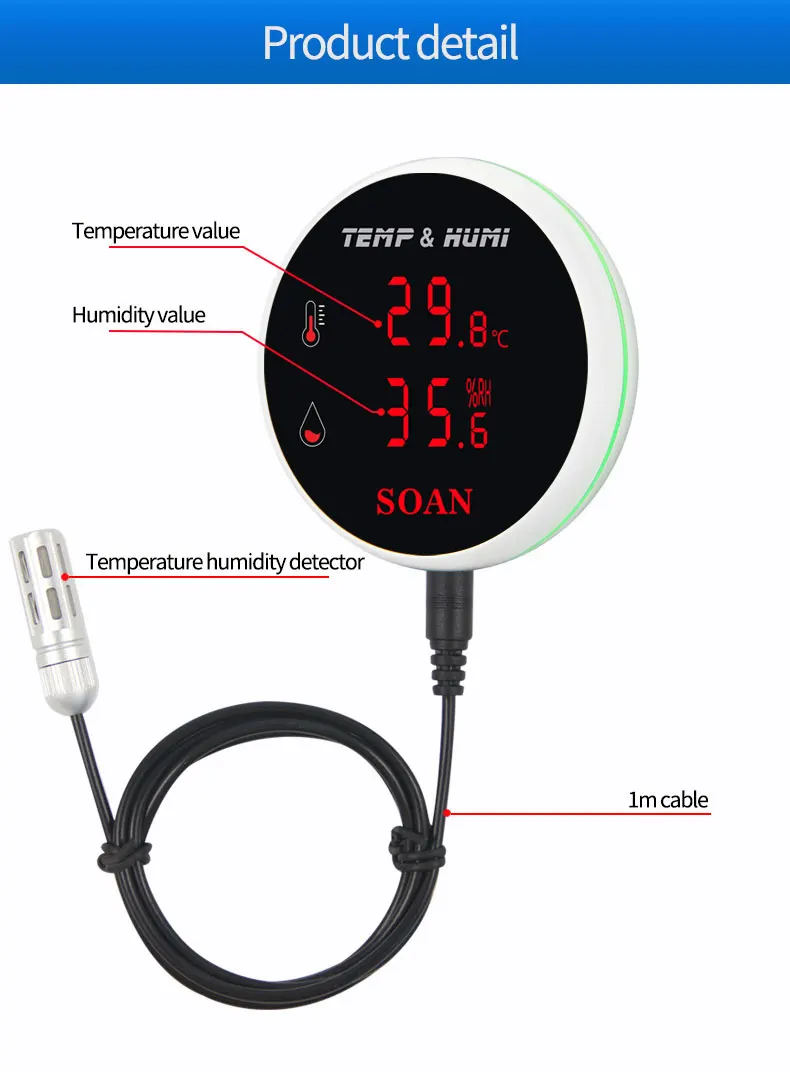 2021 New! Upper/lower Limit Humidity Temperature Alarm Wifi With Tuya