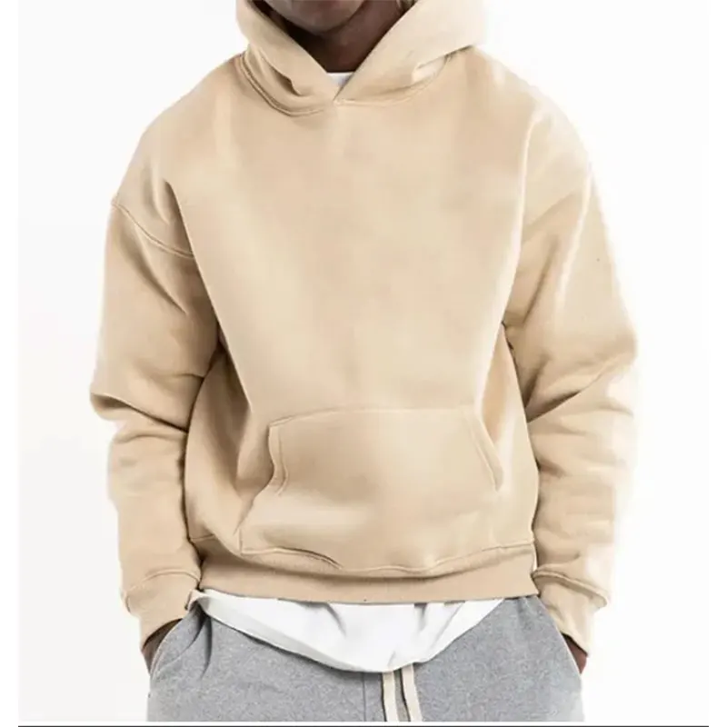 Streetwear Men's Clothing 100% Cotton Blank Thick Fleece Heavyweight Oversized Fit Custom Print logo Men's Hoodies&sweatshirt