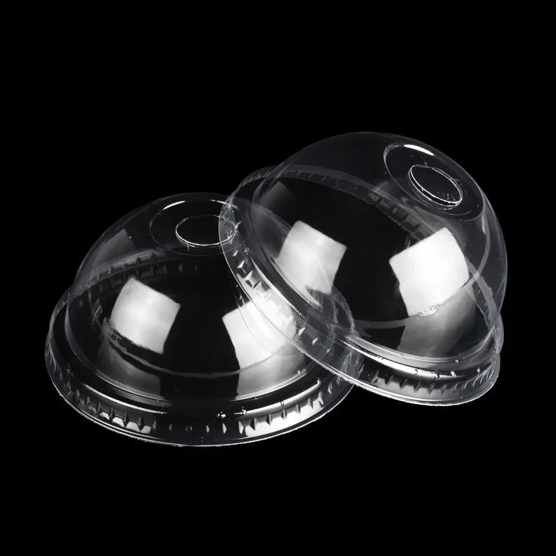 90/92/93/95/98mm Strawless Dome Flat Lids clear Transparent Disposable PET/PP Plastic Lid for 9oz 11