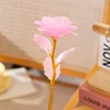Flor colorida de 24 cm con polvo dorado, rosa.