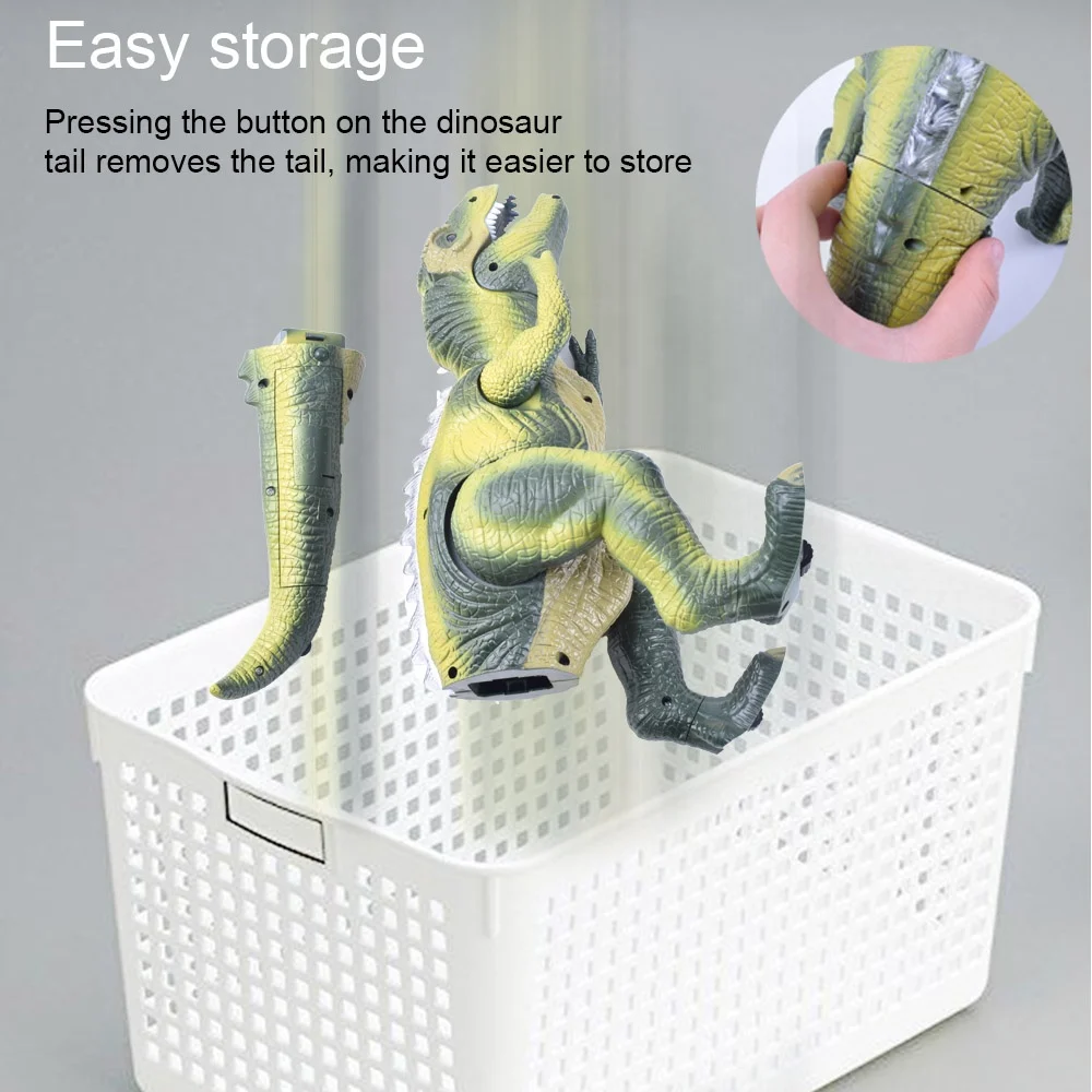 Игрушка-динозавр на батарейках, робот тираннозавр, ходячий динозавр с подсветкой и звуком, электрическая пластиковая игрушка-динозавр