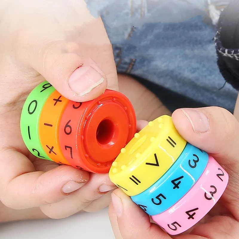 Креативные цилиндрические поворотные математические кубики, практичные магнитные присоски, простые математические Обучающие блоки, другие игрушки, материал для обучения