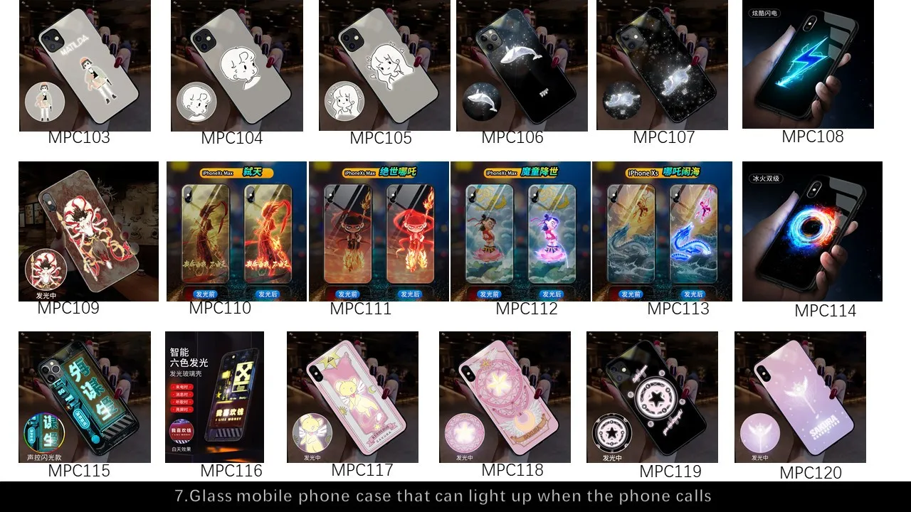 Topkes Anime Call Luminous Glass Led Flashing Glowing Phone