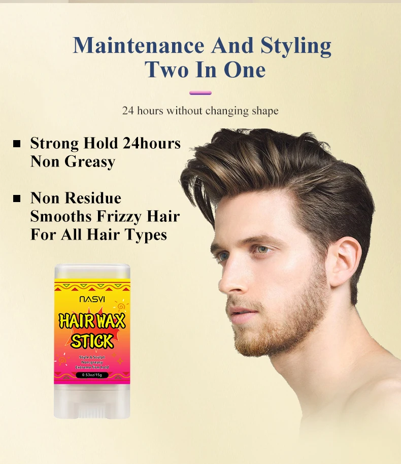 Custom Logo Hair Care & Styling Strong Hold Hairstyle Pomade Sticks Nongreasy Smooth Curly Hair