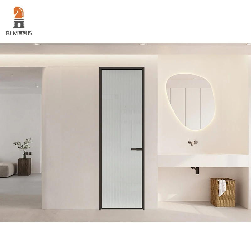 Minimalist design bathroom aluminum glass door