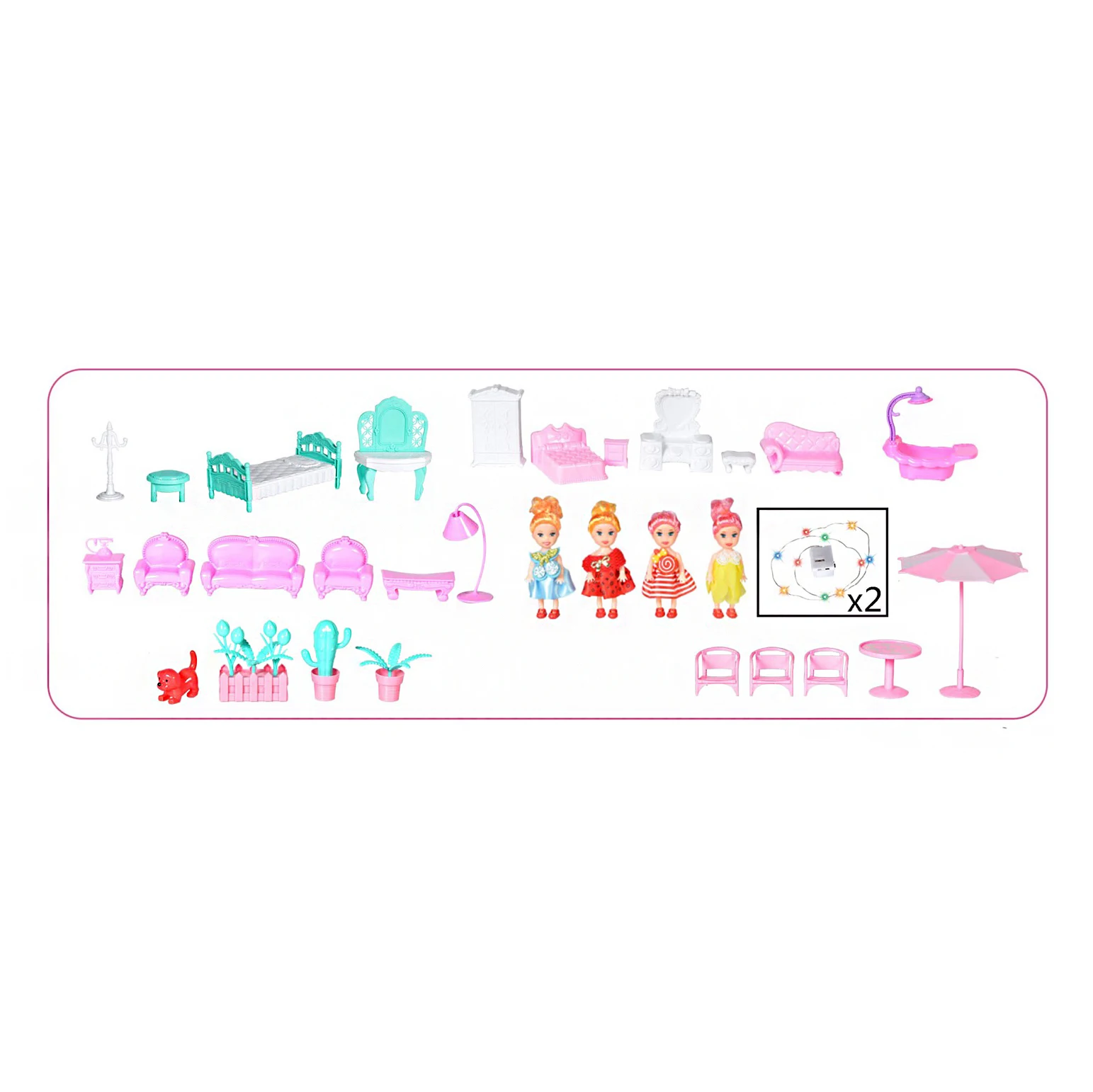 Высококачественный китайский Детский комплект игрушек, сборная Вилла со светодиодной подсветкой, дом «сделай сам», Замок принцессы с моделью мебели, игрушка