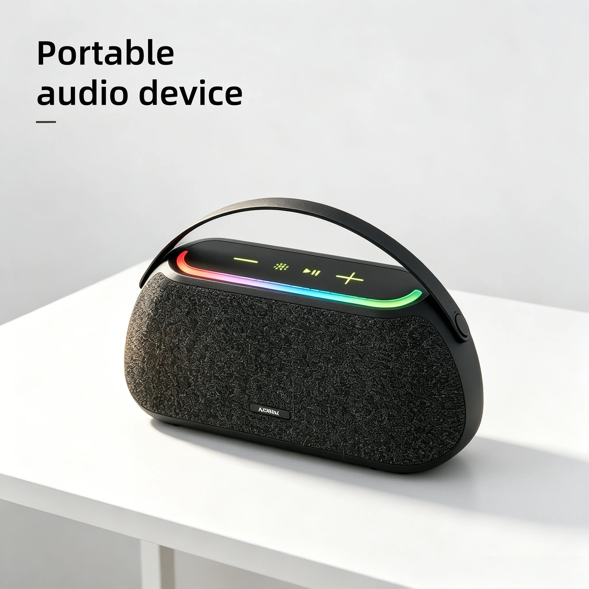 双10W便携式无线蓝牙音箱，带可拆卸支架，支持USB TF AUX，防皱布料，户外迷你音响音箱