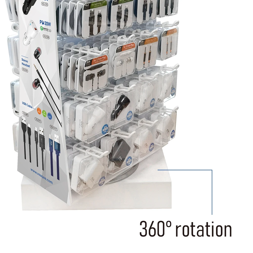 Miccell Display Rack For Phone Charger Car Charger Earphone Usb Cable