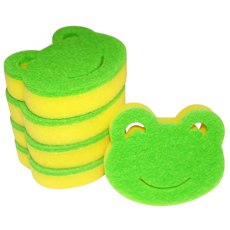 Cute Frog Composite Sponge Dishwashing Block Pot And Pan Kitchen Brush
