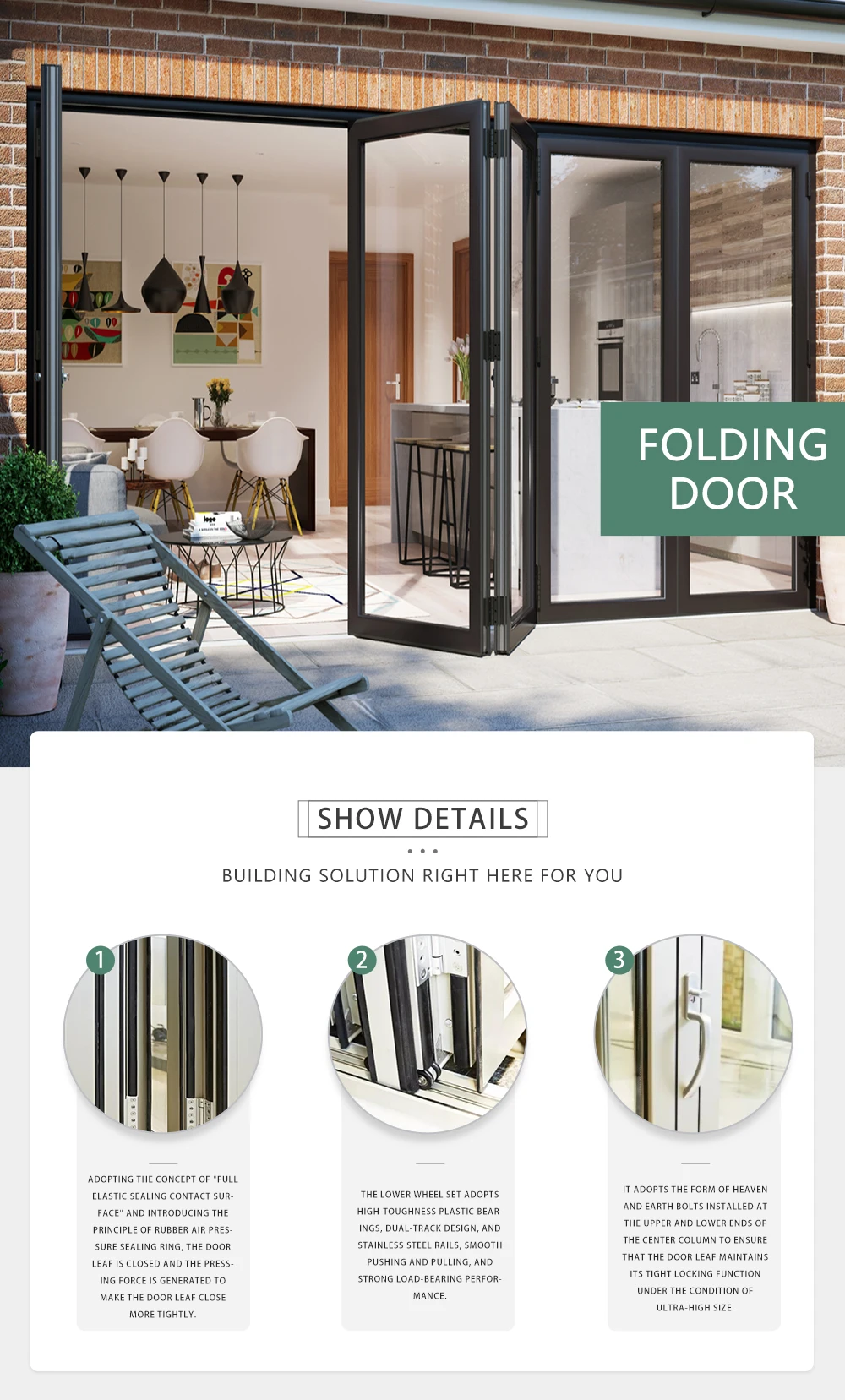 Fashion Door Latest Design Aluminium Frame Single Glass Folding Door Bathroom Folded Hinge Diy