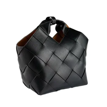 Luxury Woven Handbags for Women Handmade Sheepskin Shoulder Bag Brand Design Tote Bag Genuine Leather Hand Bag 2022 New