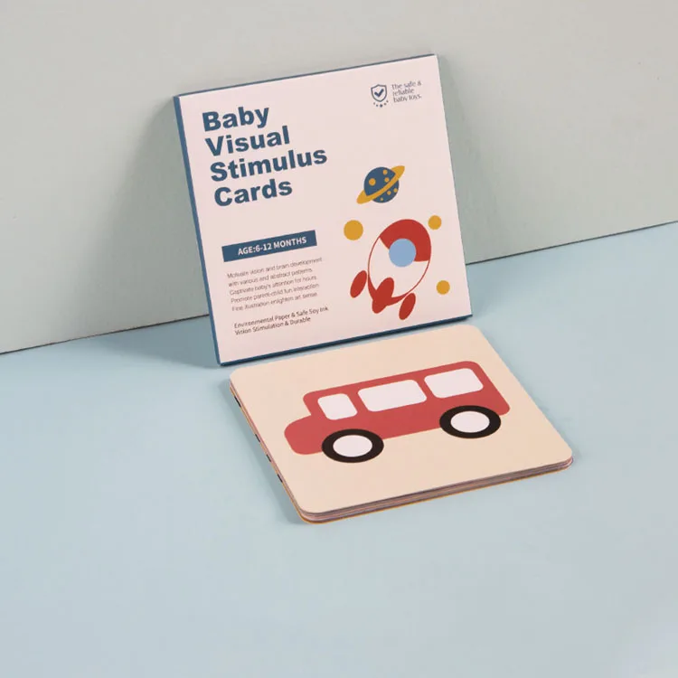 4 in 1 Learning Activity Flash Cards for Baby Paper Visual Stimulus Cards