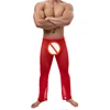 Red Mens Sexy See Through Lounge Pants Trousers