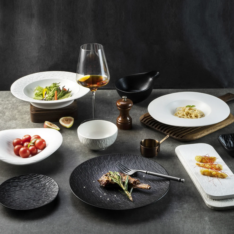Yayu Sushi Dinnerware Kitchenware Dessert Plate for Tempura Handmade Platter Porcelaine Thailand White Tableware Dessert Dish