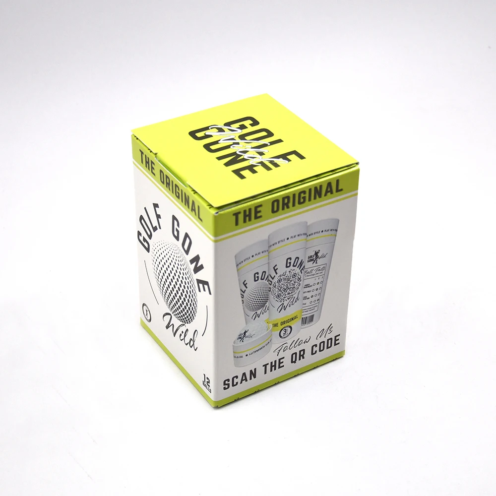 High-End Custom Logo Printed Golf Ball Gift Box with Clear Window and Recycle Paperboard for Fashion Trend Packaging