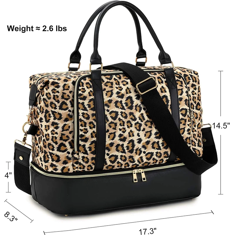 Womens Overnight Bag Carryon Weekend Travel Duffel Tote Bag With Shoe