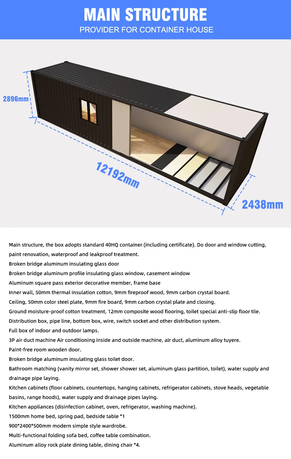 Wholesale Shipping Container 40ft Prefab Shipping Container Homes For